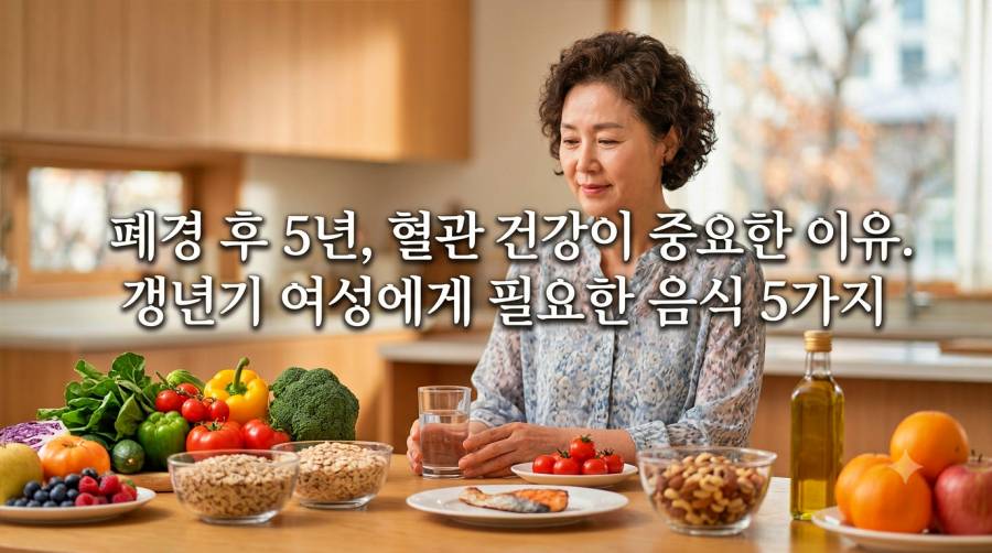 폐경 후 5년, 혈관 건강이 중요한 이유. 갱년기 여성에게 필요한 음식 5가지